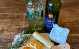 Danebury Schonburger, River Test Distillery Gin & Giddy Nibbles